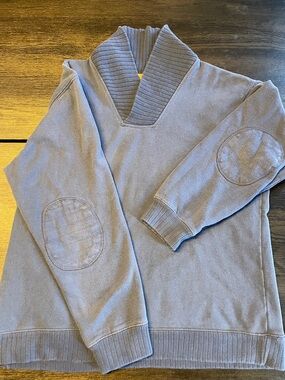 Club Room Light Blue Ribbed Shawl-Collar Pullover